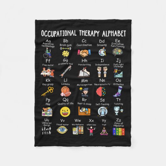 Occupational Therapy Alphabet Ota Funny Teacher Lo Fleecedecke (Vorderseite)