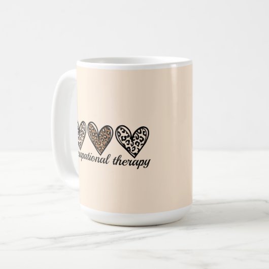 Occupational Therapy Cheetach Print Heart Kaffeetasse (Vorderseite Links)