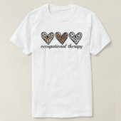 Occupational Therapy Cheetach Print Heart T-Shirt (Design vorne)