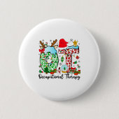 Occupational Therapy Christmas Lights Santa Hat Ot Button (Vorderseite)