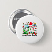 Occupational Therapy Christmas Lights Santa Hat Ot Button (Vorne & Hinten)