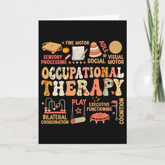 Occupational Therapy Fall Autumn Ot Retro Thanksgi Karte (Vorderseite)