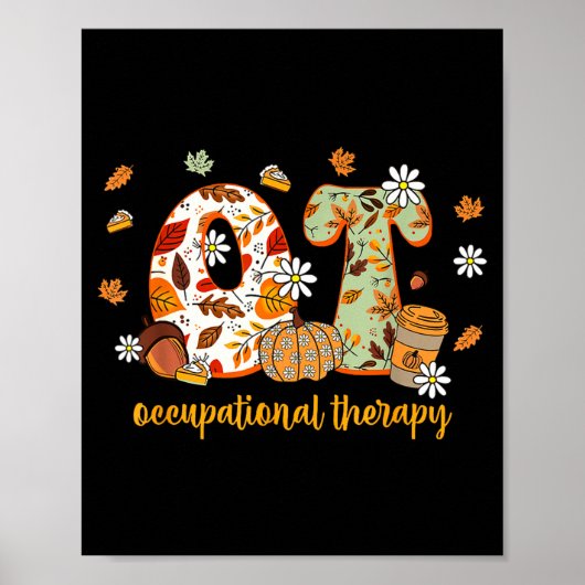 Occupational Therapy Fall Ot Ota Autumn Thanksgivi Poster (Vorne)