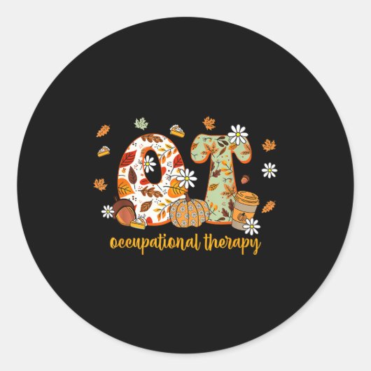 Occupational Therapy Fall Ot Ota Autumn Thanksgivi Runder Aufkleber (Vorderseite)