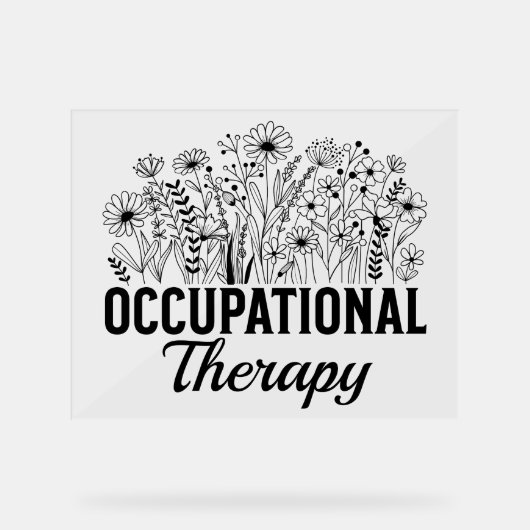Occupational Therapy Floral Occupational OT Acrylschild (Vorderseite)