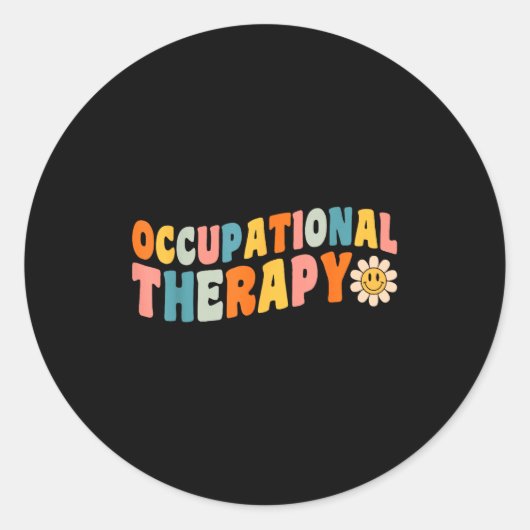 Occupational Therapy Groovy Occupational Therast O Runder Aufkleber (Vorderseite)