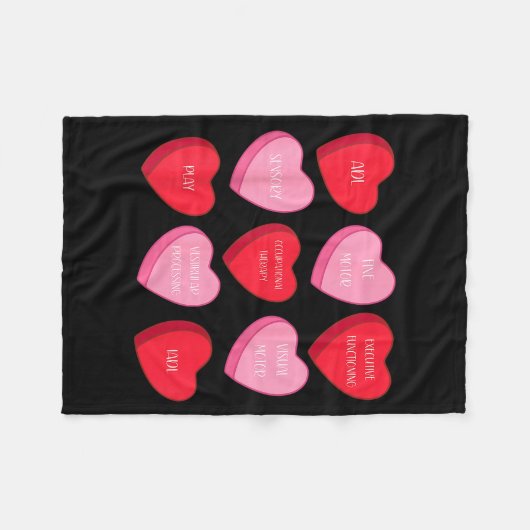 Occupational Therapy Heart Candy Valentine Day Ot Fleecedecke (Vorderseite (Horizontal))