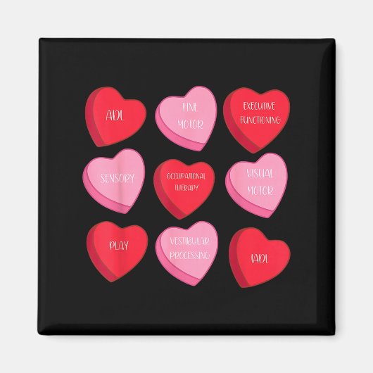 Occupational Therapy Heart Candy Valentine Day Ot Magnet (Vorne)