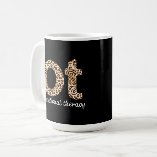 Occupational Therapy OT Cheetah Print Kaffeetasse (Vorderseite Links)