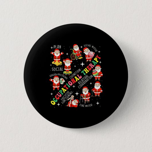 Occupational Therapy Retro Groovy Ot Santa Therast Button (Vorderseite)
