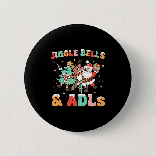 Occupational Therapy Xmas Reindeer Santa Adls New Button (Vorderseite)