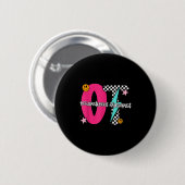 Occupational Therast Retro Checkered Ot Graduation Button (Vorne & Hinten)