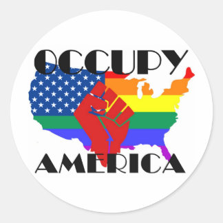 Occupy America - LGBTQ Runder Aufkleber