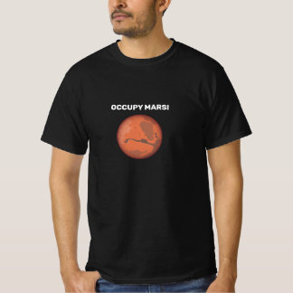 Occupy-Mars auf T - Shirt gedruckt