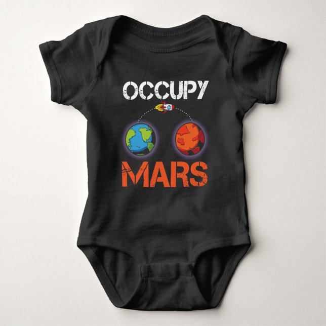 Occupy Mars Austronaut Space Ship Science Baby Strampler (Vorderseite)