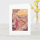 Occupy Mars Retro Space Rocket Geschenk Karte (Gelbe Blume)