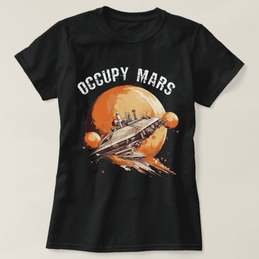 Occupy Mars Space Explorer Astronomie Rocket Scien T-Shirt (Design vorne)