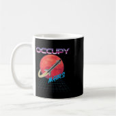 Occupy Mars Space Rocket Synthwave Outrun Retro Kaffeetasse (Links)