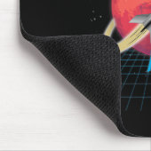 Occupy Mars Space Rocket Synthwave Outrun Retro Mousepad (Ecke)