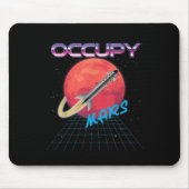 Occupy Mars Space Rocket Synthwave Outrun Retro Mousepad (Vorne)