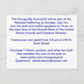 Occupy My Soul Quilt National Ansammlung Postcard Einladungspostkarte (Rückseite)