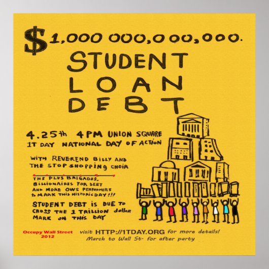Occupy Wall St Student Loan Flyer Poster April 201 (Vorne)