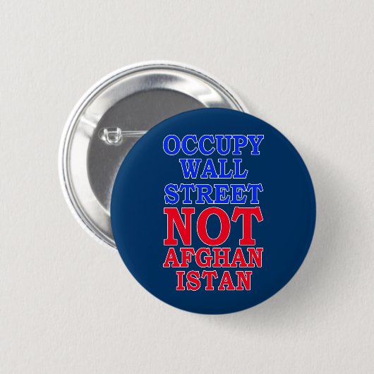 Occupy Wall Street, nicht Afghanistan Button (Vorne & Hinten)