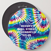 OCCUPY WALL STREET PSYCHEDELIC SIT-IN BUTTON (Vorne & Hinten)