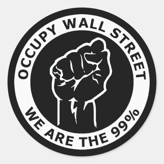 Occupy Wall Street, wir sind die 99% Runder Aufkleber (Vorderseite)