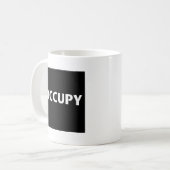 Occupy (weiß auf schwarz) kaffeetasse (Vorderseite Links)
