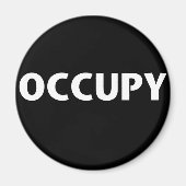 Occupy (weiß auf schwarz) magnet (Vorne)