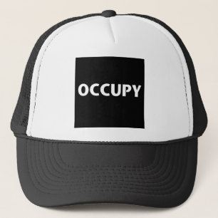 Occupy (weiß auf schwarz) truckerkappe