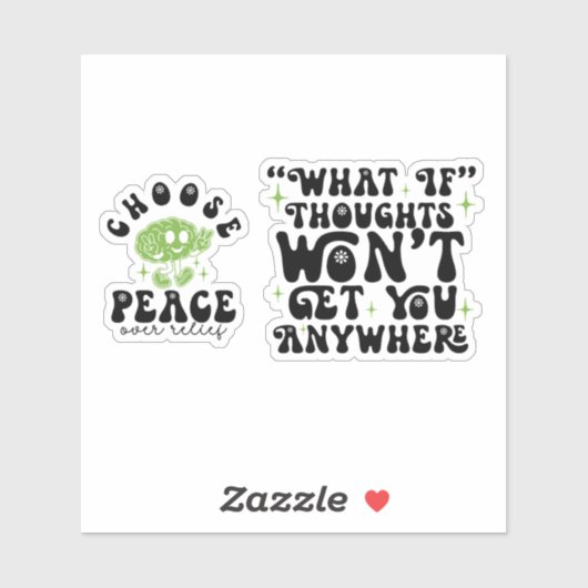 OCD Awareness Choose Peace Over Relief Aufkleber (Blatt)