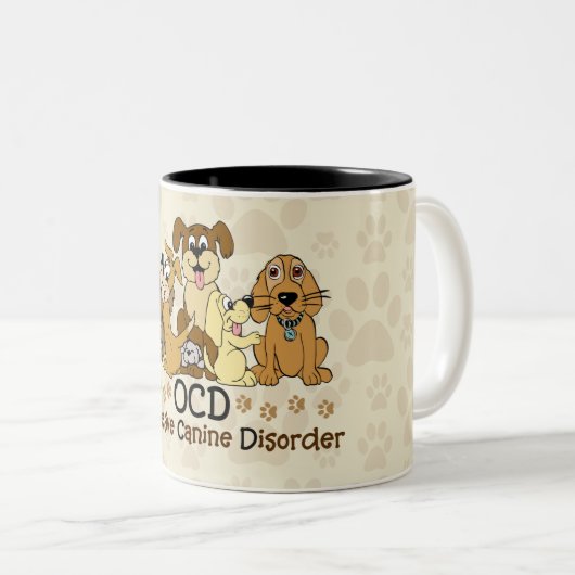 OCD besessene Hunde- Störung Zweifarbige Tasse (VorderseiteRechts)