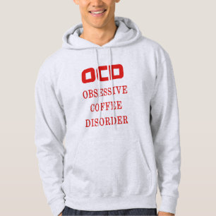 OCD besessene Kaffee-Störungs-rotes lustiges Hoodie