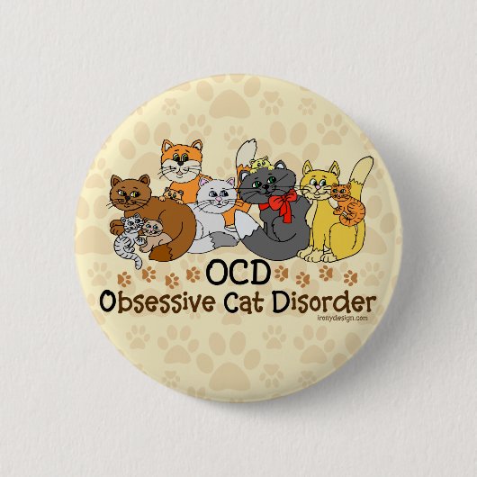 OCD besessene Katzen-Störung Button (Vorderseite)