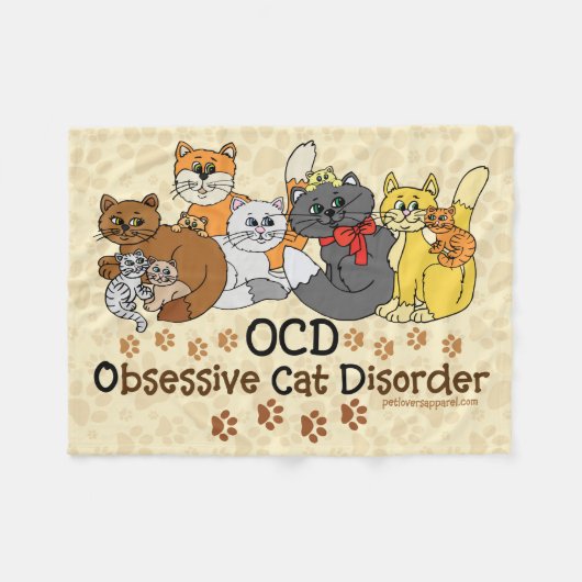OCD besessene Katzen-Störung Fleecedecke (Vorderseite (Horizontal))