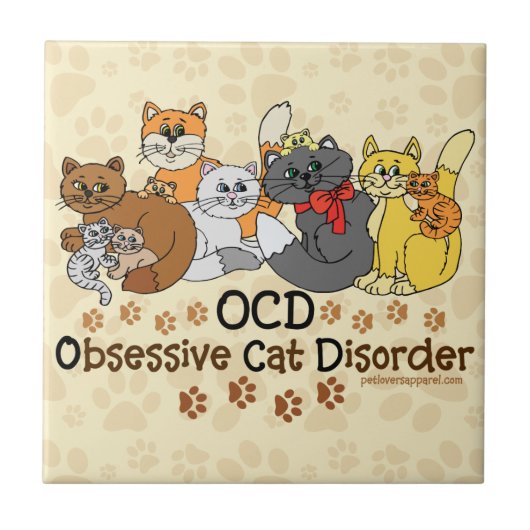 OCD besessene Katzen-Störung Fliese (Vorderseite)
