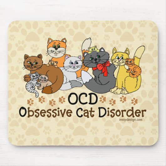 OCD besessene Katzen-Störung Mousepad (Vorne)