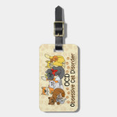 OCD besessene Katzen-Störung personalisiert Gepäckanhänger (Vorderseite vertikal)