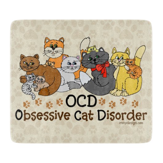 OCD besessene Katzen-Störung Schneidebrett (Vorderseite)