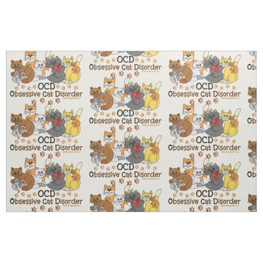 OCD besessene Katzen-Störung Stoff (Fat Quarter (45,7 x 55,9 cm))
