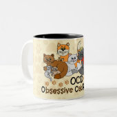 OCD besessene Katzen-Störung Zweifarbige Tasse (Vorderseite Links)