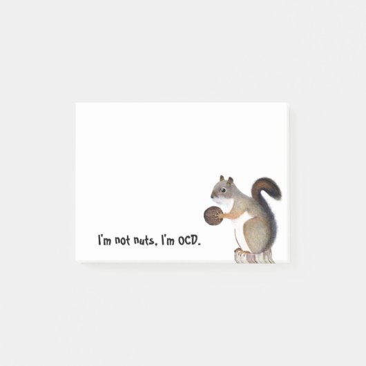 OCD-Eichhörnchen Post-it Klebezettel (Vorderseite)