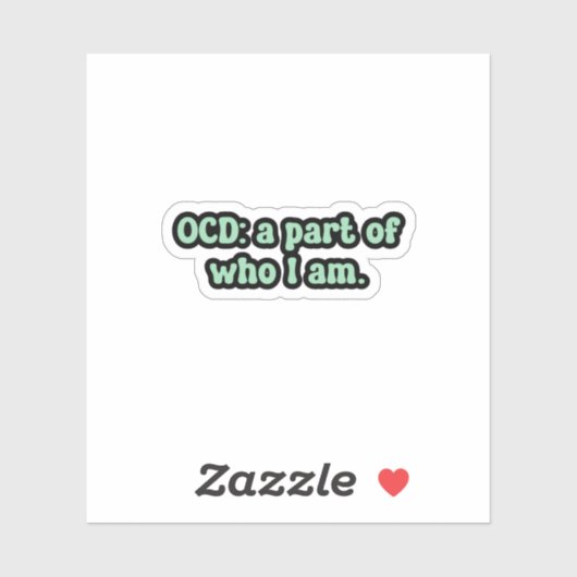 OCD: ein Teil dessen, wer ich bin grüne CD Aufkleber (Blatt)
