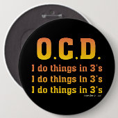 OCD Funny Sprichwort Button (Vorne & Hinten)