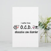 OCD Kuh Briefpapier (Stehend Vorderseite)