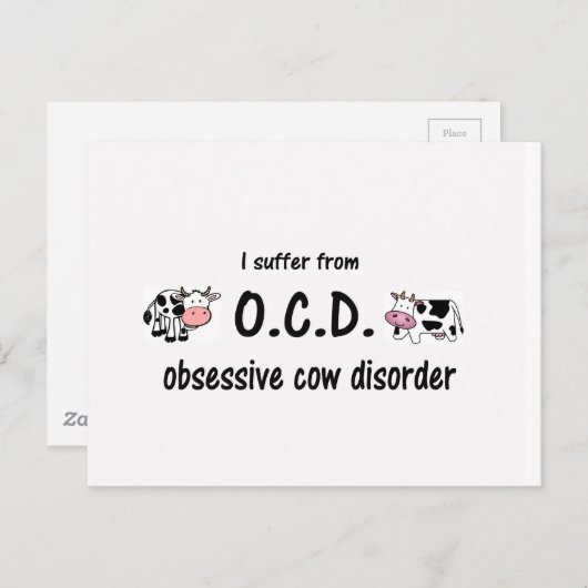 OCD Kuh Postkarte (Vorne/Hinten)