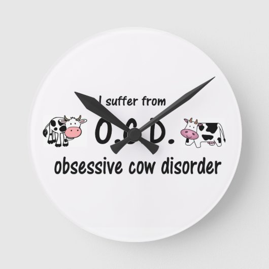 OCD Kuh Runde Wanduhr (Vorderseite)