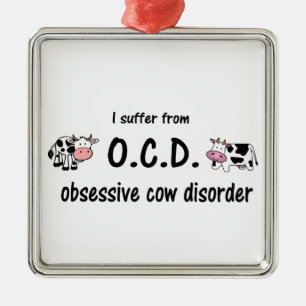 OCD Kuh Silbernes Ornament